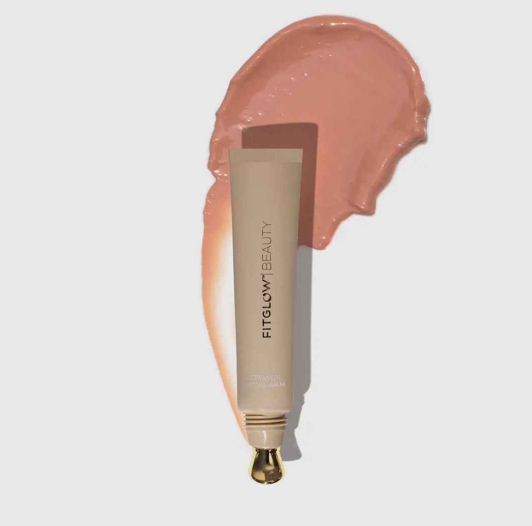 Fitglow Ceramide Hydra-Balm. *Bare colour-pale beige nude.*